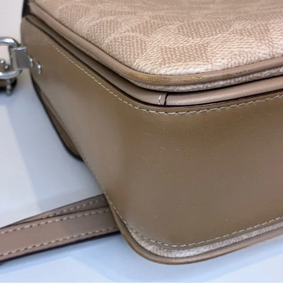 Coach Cassie Signature Coated Canvas & Calfskin Leather Crossbody Bag
